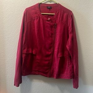 YEST Red/Pink Linen Jacket/Blazer Size 14